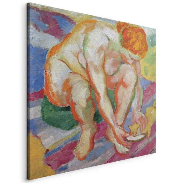 Obraz - Nude with cat (Franz Marc)