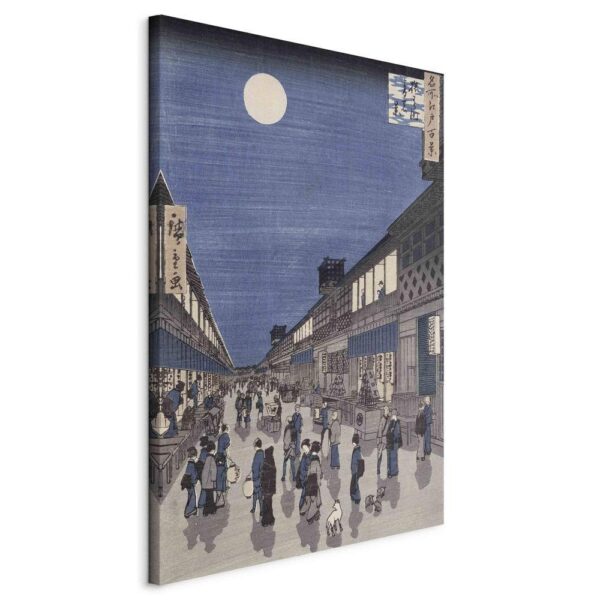 Obraz - Widok nocny na ulicę Saruwaka z serii "Meisho Edo Hyakkei" (Utagawa Hiroshige)