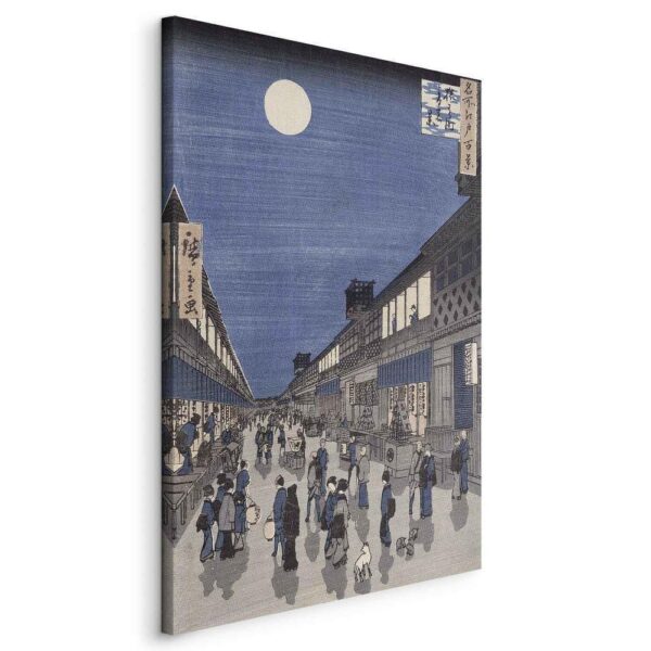 Obraz - Widok nocny na ulicę Saruwaka z serii "Meisho Edo Hyakkei" (Utagawa Hiroshige)