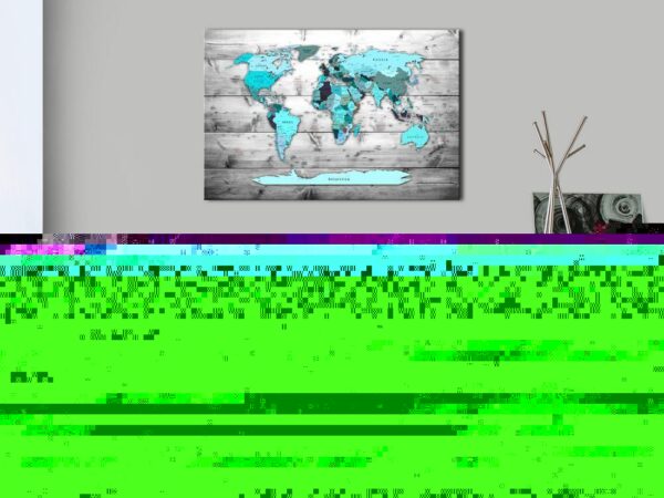 Obraz na korku - Błękitne kontynenty [Mapa korkowa]