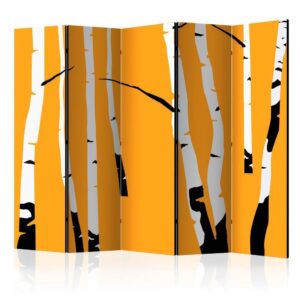 Parawan - Birches on the orange background II