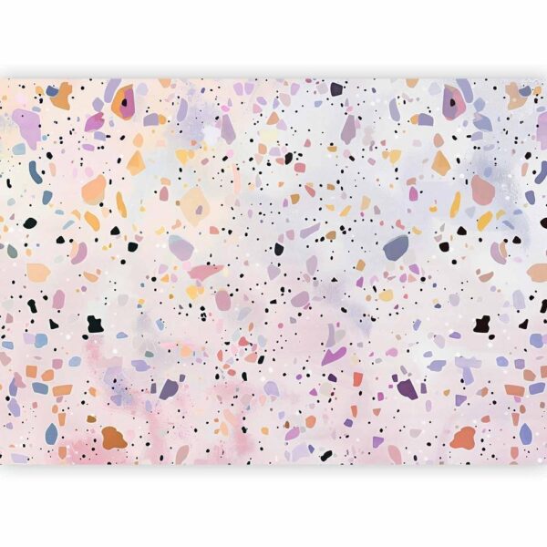 Fototapeta - Lastriko w stylu confetti fioletowo-różowy kolorowy wzór / Lastriko i confetti kolorowy wzór w fioletach i różu