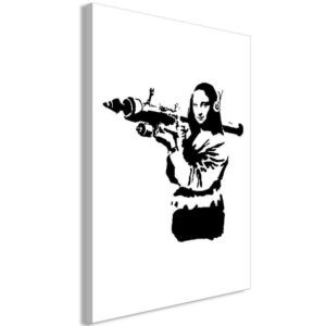 Obraz - Banksy Mona Lisa with Rocket Launcher (1-częściowy) pionowy