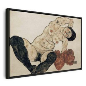 Obraz - Liegender Akt mit gelbem Handtuch (Egon Schiele)