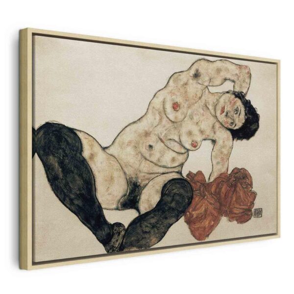 Obraz - Liegender Akt mit gelbem Handtuch (Egon Schiele)