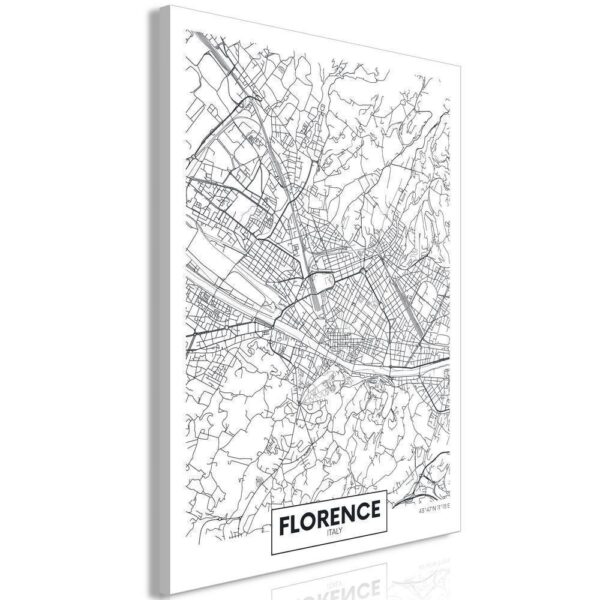 Obraz - Mapa Florencji (1-częściowy) pionowy