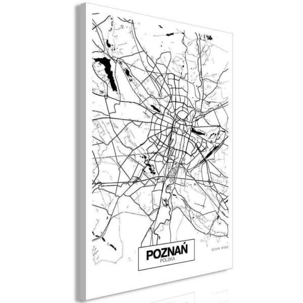 Obraz - Mapa miasta: Poznań (1-częściowy) pionowy