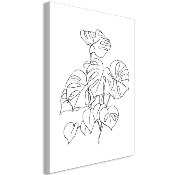 Obraz - Monochromatyczna monstera (1-częściowy) pionowy