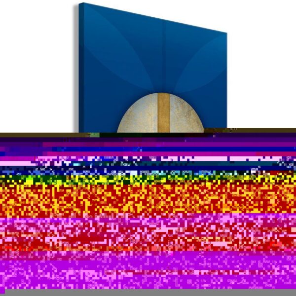 Obraz - W cieniu klasycznego błękitu (1-częściowy) - złote koło w abstrakcji