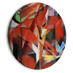 Obraz okrągły - Lisy autostwa Franza Marca - geometryczna abstrakcja ze zwierzętami / Lisy (Franz Marc)