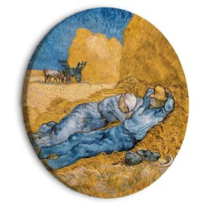 Obraz okrągły - The Siesta autorstwa Vincenta Van Gogha - portret ludzi na wsi latem / Południe – Odpoczynek od pracy (Vincent Van Gogh)