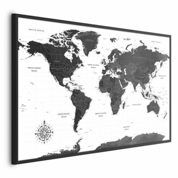 Plakat - Monochromatyczna mapa