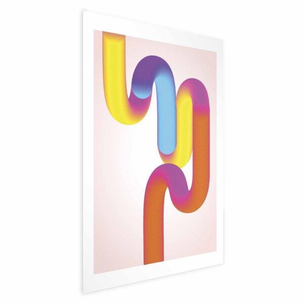 Plakat - Tęczowe Rurki - abstrakcyjna ilustracja z kolorowymi gradientami