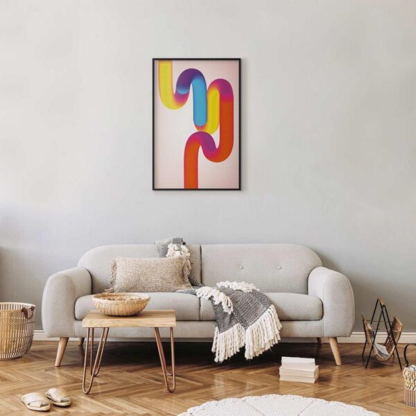 Plakat - Tęczowe Rurki - abstrakcyjna ilustracja z kolorowymi gradientami
