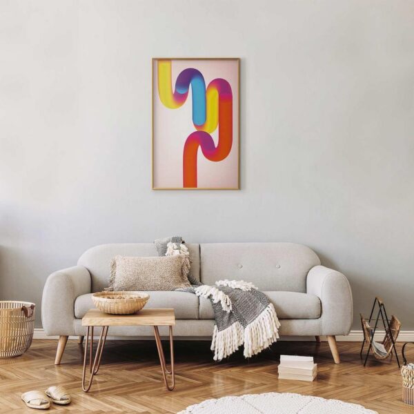 Plakat - Tęczowe Rurki - abstrakcyjna ilustracja z kolorowymi gradientami