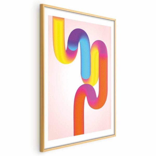 Plakat - Tęczowe Rurki - abstrakcyjna ilustracja z kolorowymi gradientami