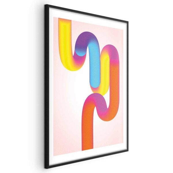 Plakat - Tęczowe Rurki - abstrakcyjna ilustracja z kolorowymi gradientami
