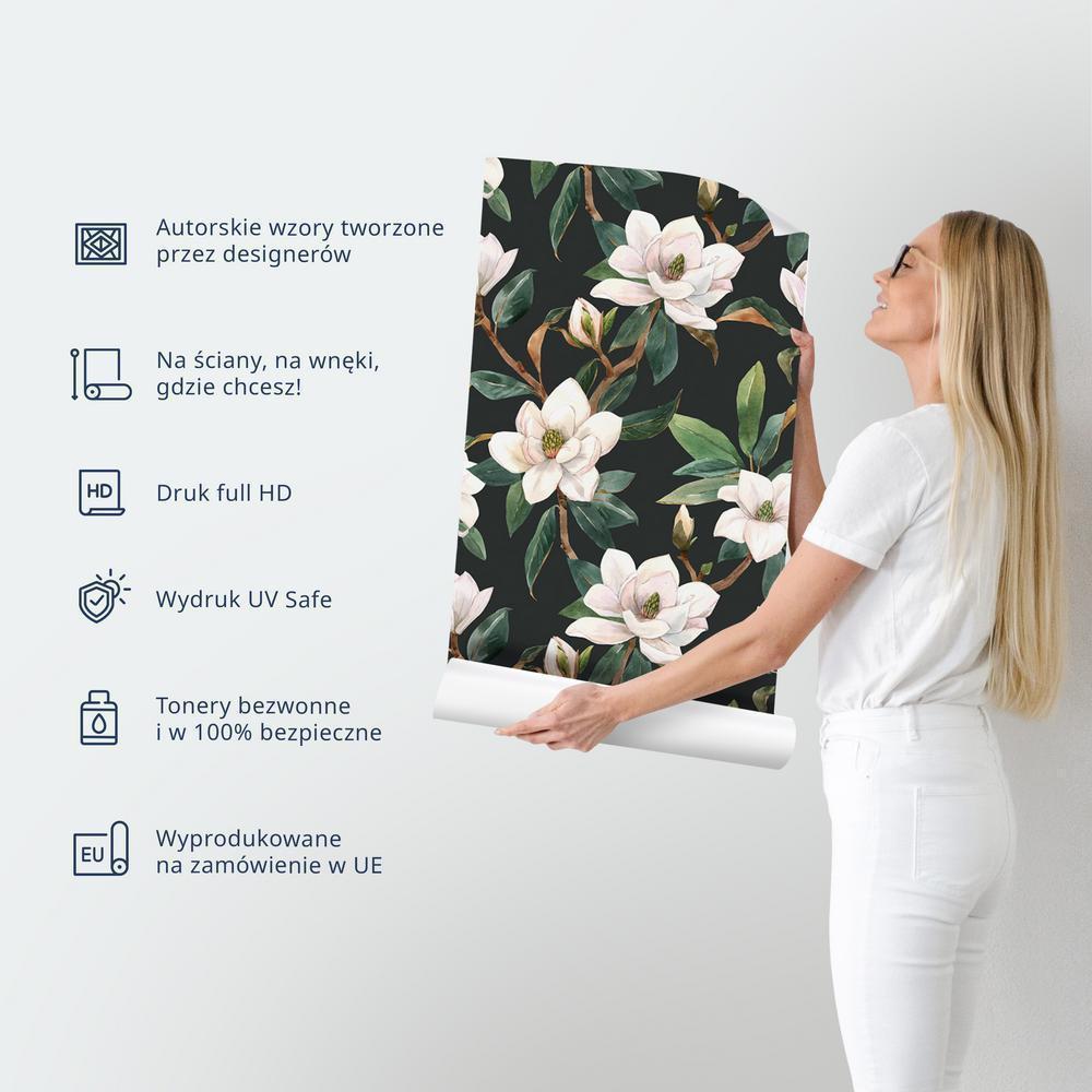 Tapeta - Pastelowe ptaki - delikatny wzór w biało-szare czaple na jasno-różowym tle - obrazek 15