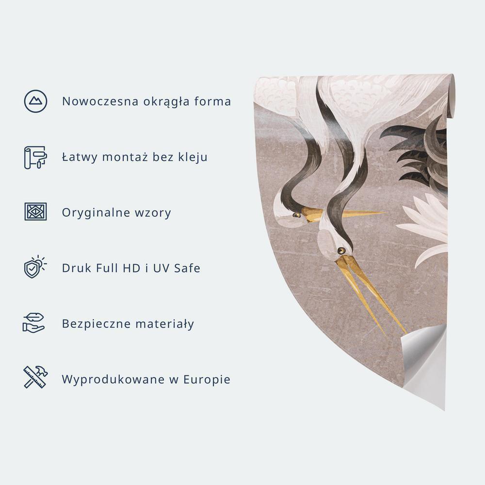 Fototapeta okrągła - Śródziemnomorski krajobraz - stary gobelin ze wzgórzem i jeziorem - obrazek 5