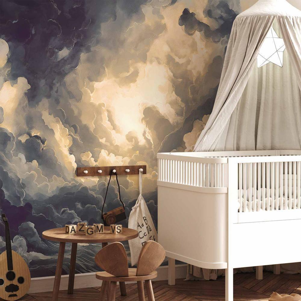 Fototapeta - Epicka gra światła: Słońce walczące o dominację nad chmurami