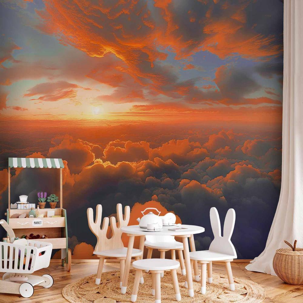 Fototapeta - Gdy świt łaskocze chmury: spektakl barw na porannym niebie