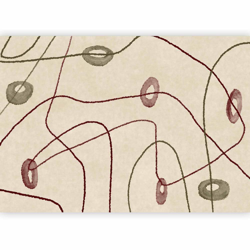 Fototapeta - Linie i kształty - labirynt z koralików na bladym przecieranym tle