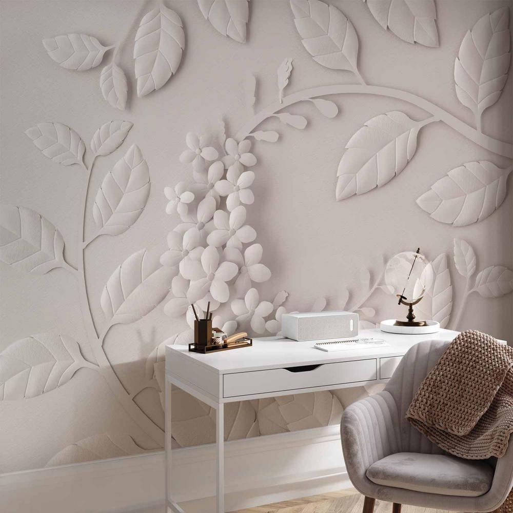 Fototapeta - Papierowe kwiaty (kremowy)