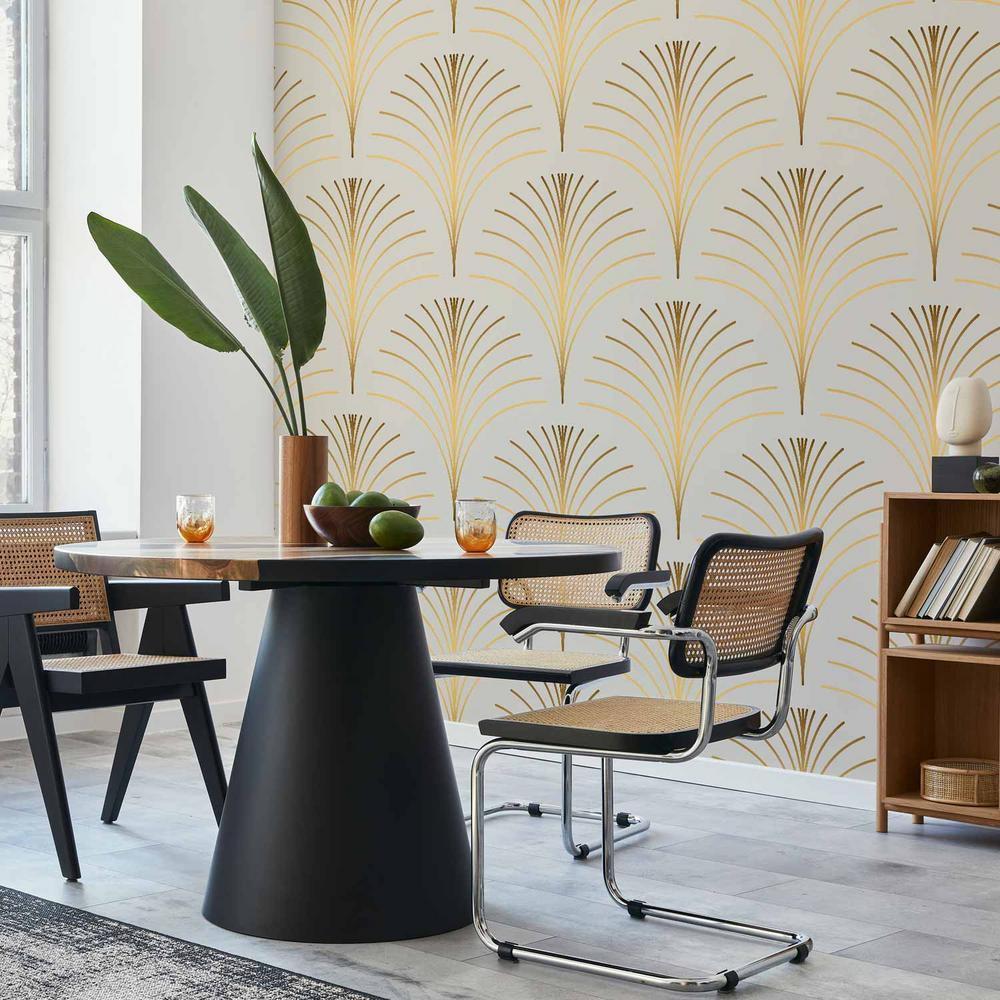 Fototapeta - Złoty linearny wzór na marmurowym tle