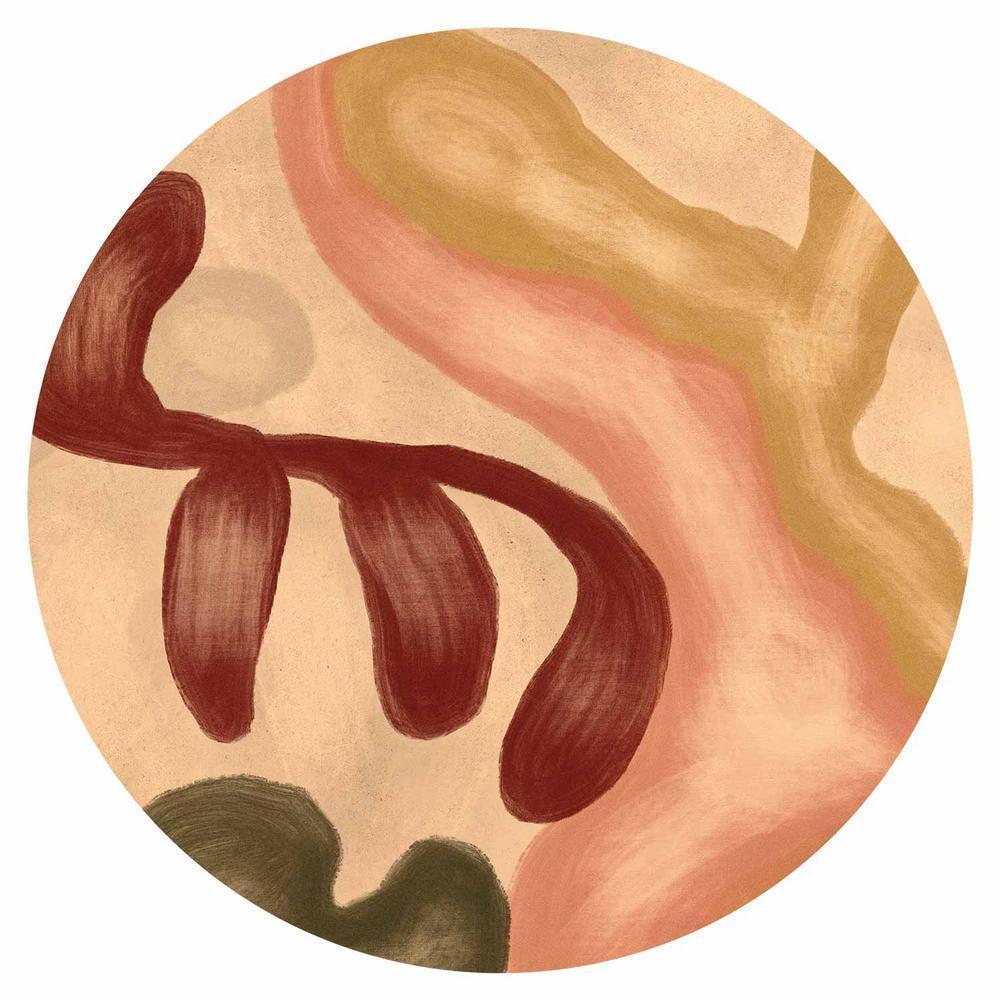 Fototapeta okrągła - Kolorowe kształty - przetarte figury w technice lime wash