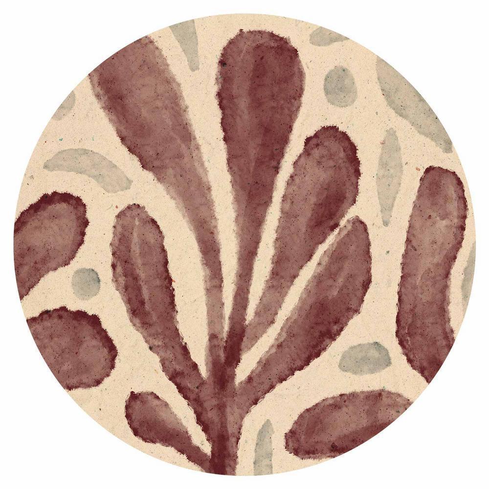 Fototapeta okrągła - Liście i plamy - duże rozedrgane kształty inspirowane Matisse