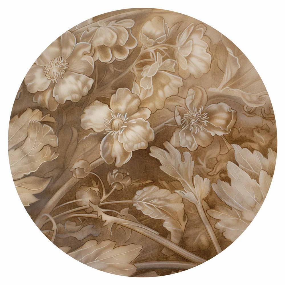 Fototapeta okrągła - Ornamenty roślinno-kwiatowe rzeźbione