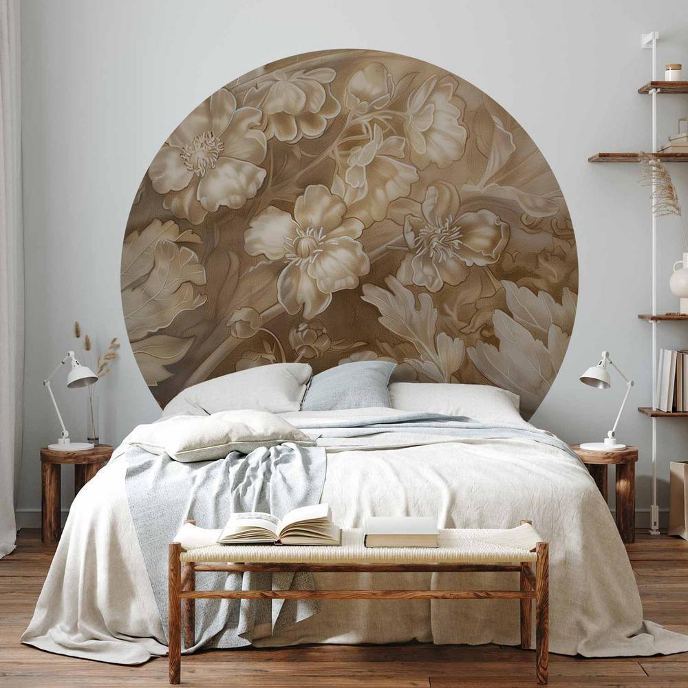 Fototapeta okrągła - Ornamenty roślinno-kwiatowe rzeźbione