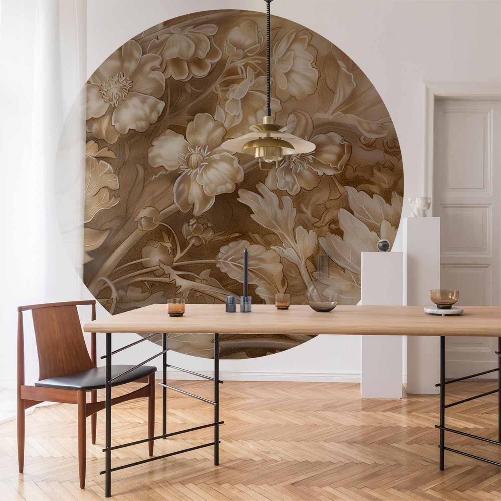 Fototapeta okrągła - Ornamenty roślinno-kwiatowe rzeźbione