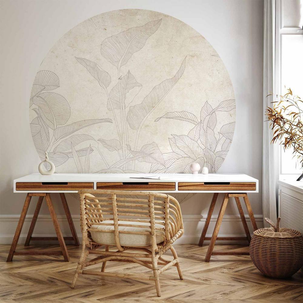 Fototapeta okrągła - Subtelne egzotyczne rośliny