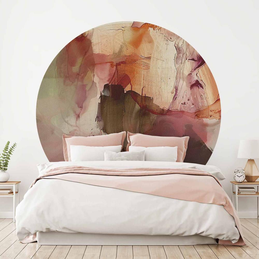 Fototapeta okrągła - Wiosenna kompozycja - prześwity i formy w technice farby akwarelowej