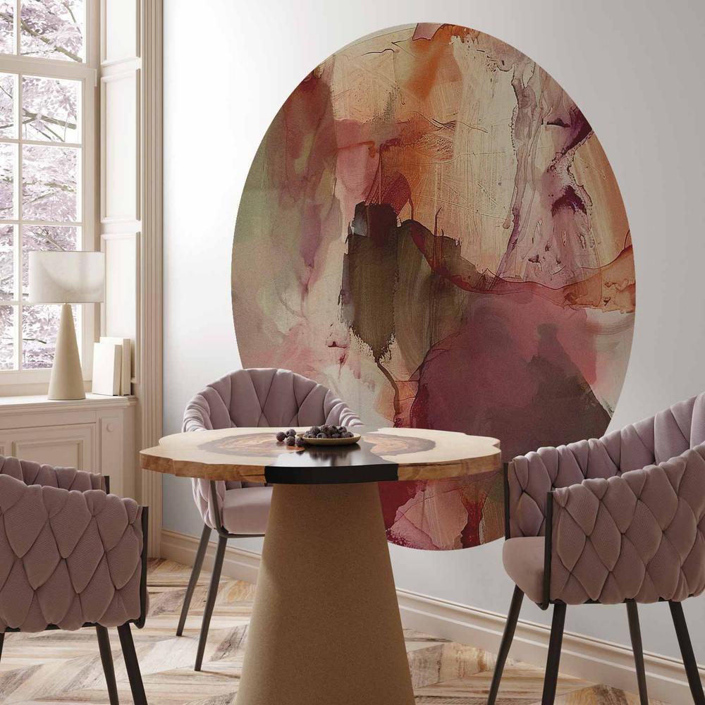 Fototapeta okrągła - Wiosenna kompozycja - prześwity i formy w technice farby akwarelowej