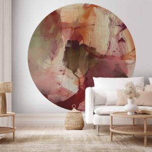 Fototapeta okrągła - Wiosenna kompozycja - prześwity i formy w technice farby akwarelowej