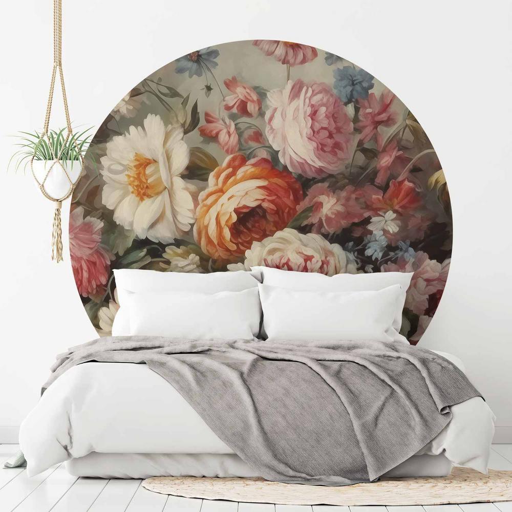 Fototapeta okrągła - Zapach ogrodowych kwiatów