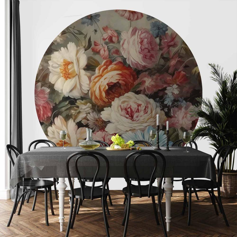 Fototapeta okrągła - Zapach ogrodowych kwiatów