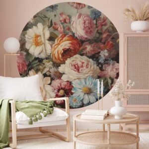 Fototapeta okrągła - Zapach ogrodowych kwiatów