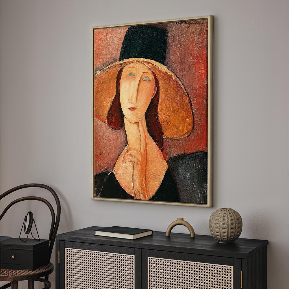 Obraz - Amedeo Modigliani – Portret Jeanne Hebuterne w dużym kapeluszu