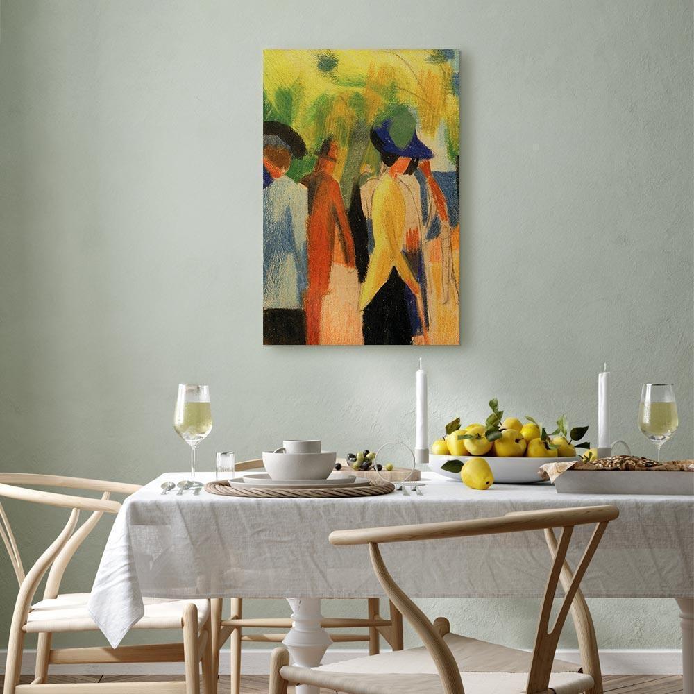 Obraz - August Macke – Spacerowicze pod drzewami (spacerowicze w parku)