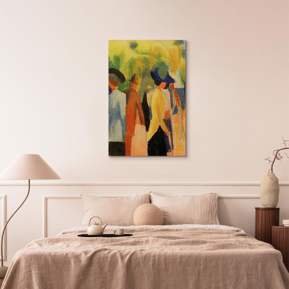 Obraz - August Macke – Spacerowicze pod drzewami (spacerowicze w parku)