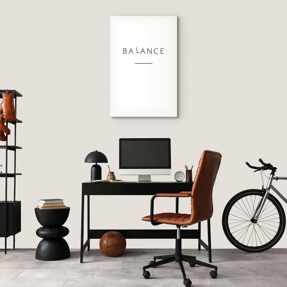 Obraz - Balans słów (1-częściowy) - czarny napis po angielsku na białym tle