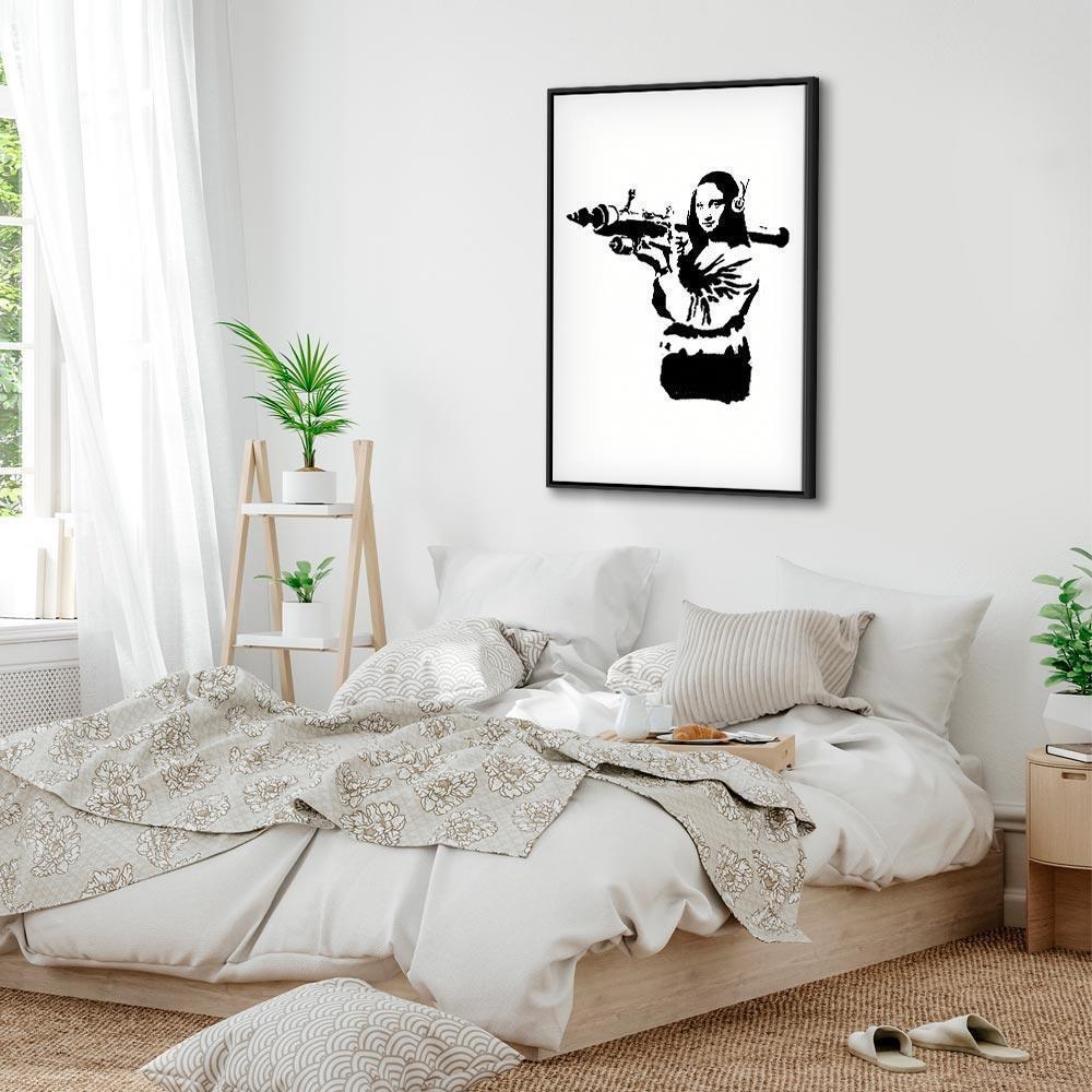 Obraz - Banksy Mona Lisa with Rocket Launcher (1-częściowy) pionowy