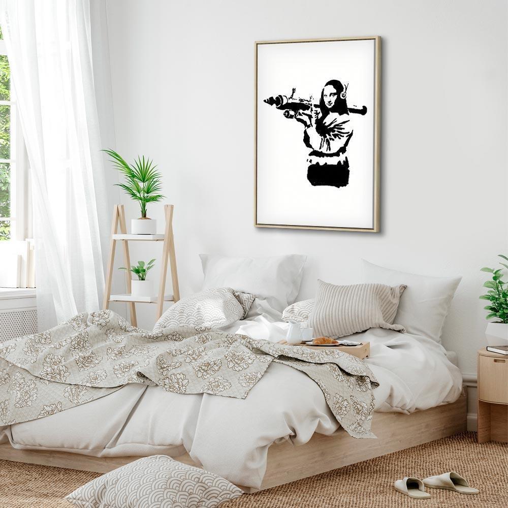 Obraz - Banksy Mona Lisa with Rocket Launcher (1-częściowy) pionowy