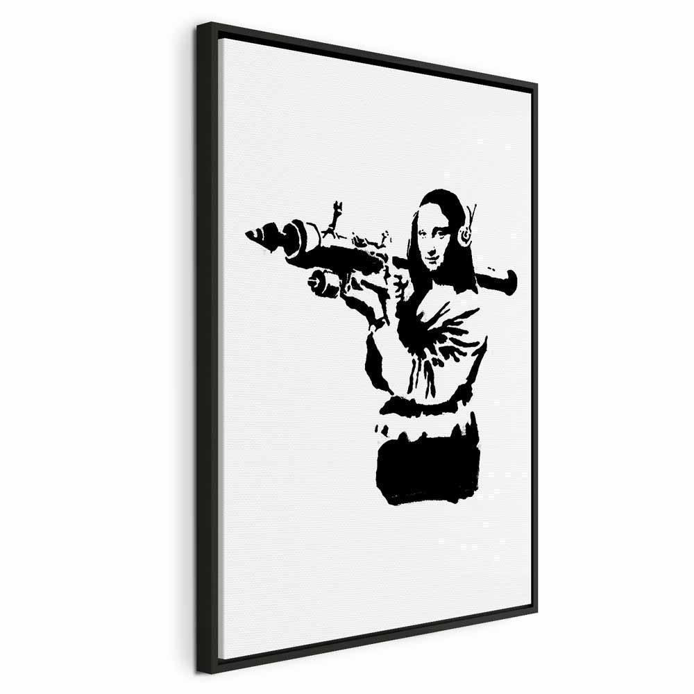 Obraz - Banksy Mona Lisa with Rocket Launcher (1-częściowy) pionowy