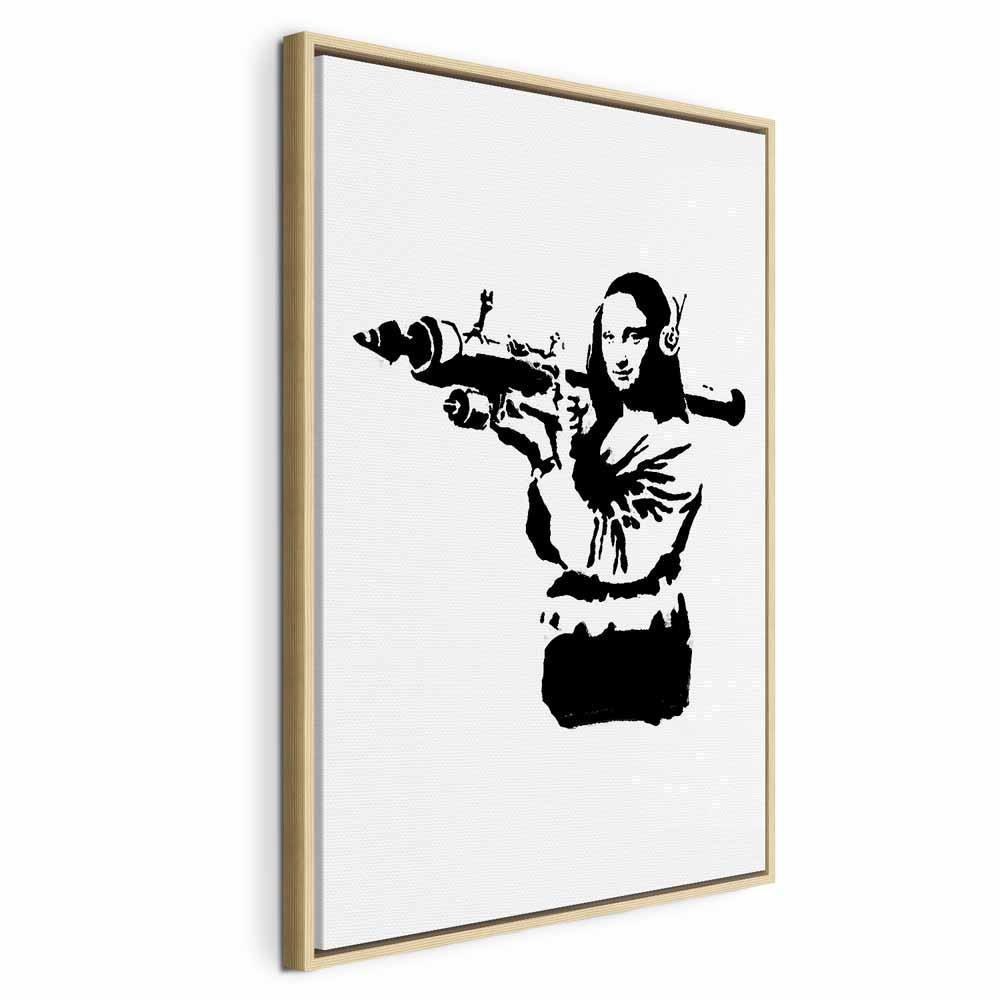Obraz - Banksy Mona Lisa with Rocket Launcher (1-częściowy) pionowy