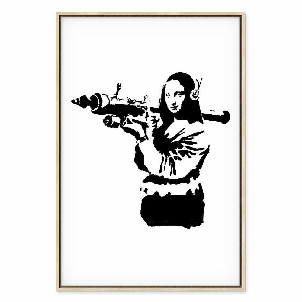 Obraz - Banksy Mona Lisa with Rocket Launcher (1-częściowy) pionowy