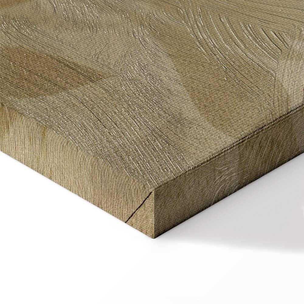 Obraz - Botaniczny motyw z listkami i pnączami w kolorach piaskowych